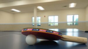 Table Tennis and ball on table