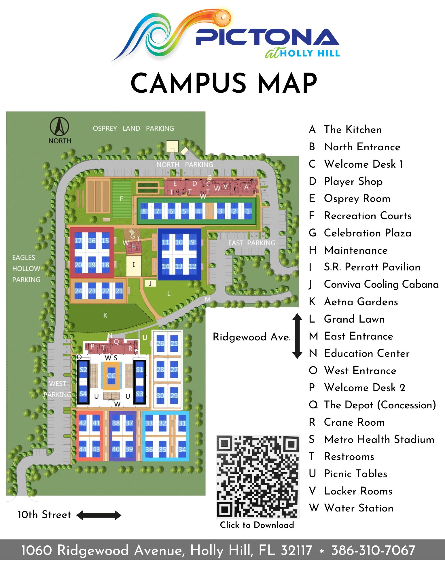 Pictona Campus Map with QR Code 11.21.24