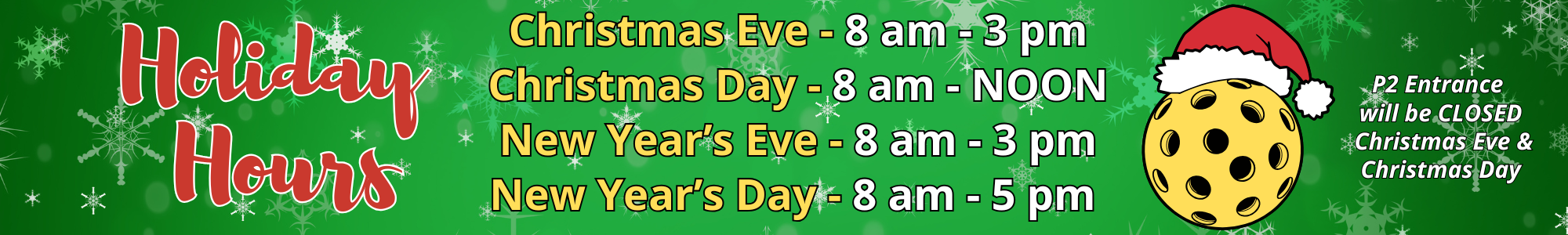 Holiday Hours