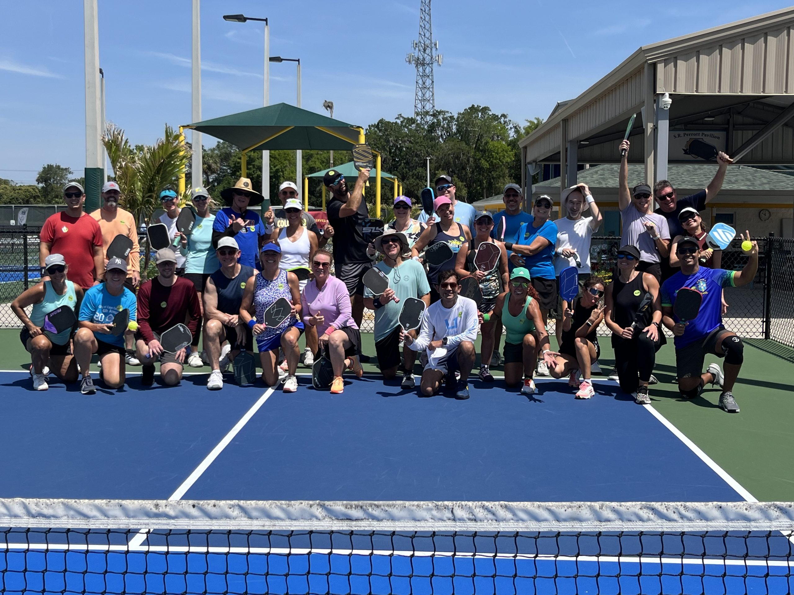 Corporate team enjoying pickleball at Pictona