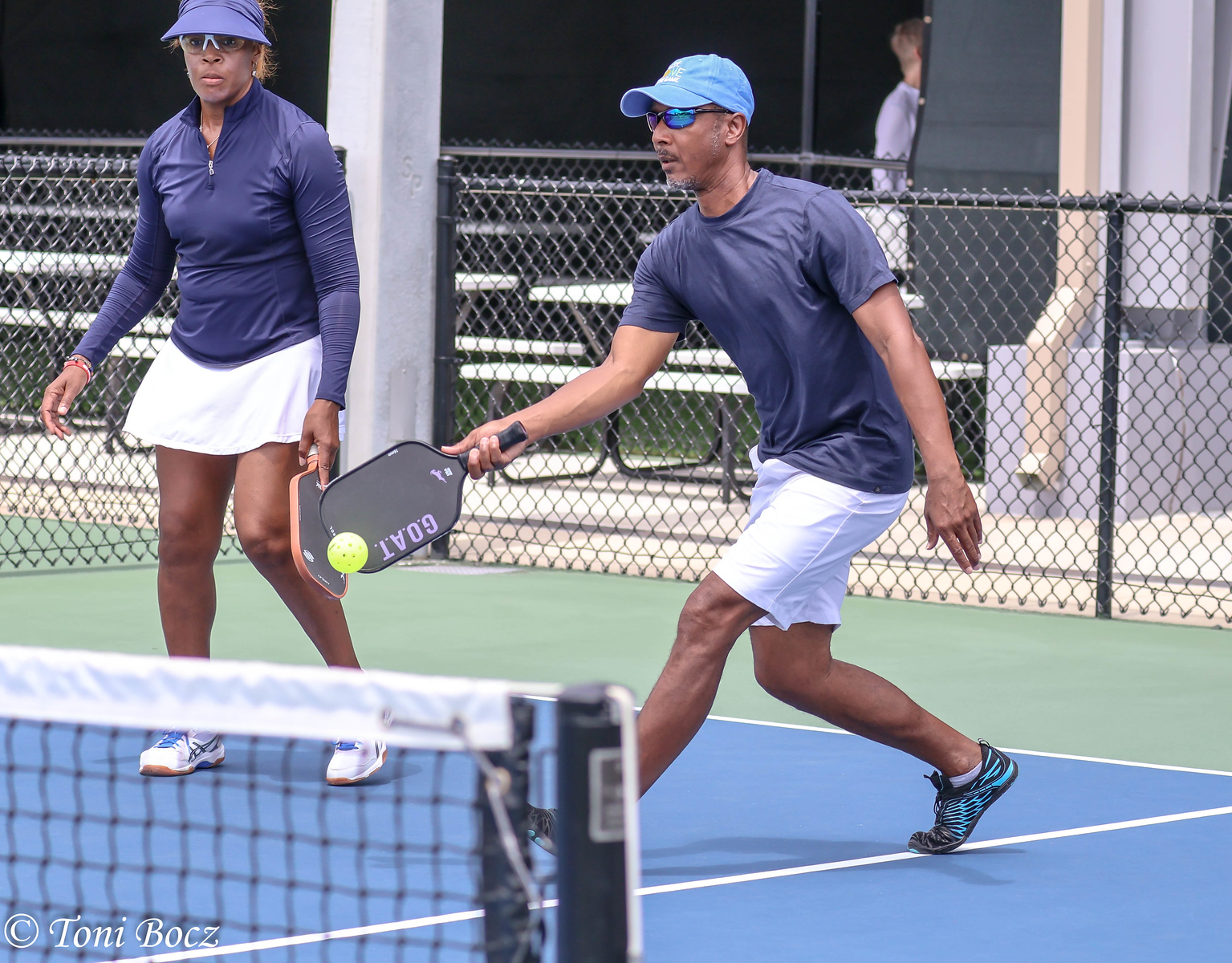 MetroHealth Super Seniors Tournament Mixed doubles in blue shirts