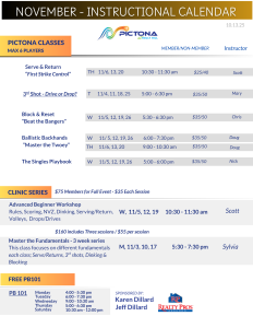 NOVEMBER INSTRUCTIONAL CALENDAR